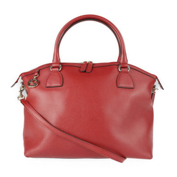Gucci handbag 449660 leather red gold metal fittings 2WAY shoulder bag GG charm