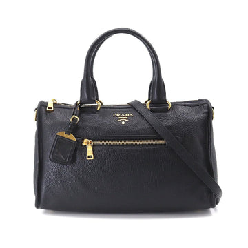 PRADA 2way tote shoulder bag leather black gold metal fittings BL0805 Tote Bag