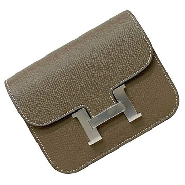 Hermes Bi-Fold Wallet Constance Beige Etoop Leather Epson Z Engraved 2021 HERMES Flap H Waist Pouch