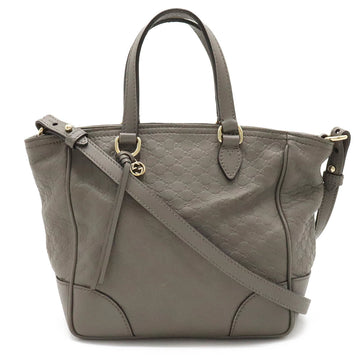 GUCCI Micro sima Handbag Shoulder Bag Leather Gray 449241