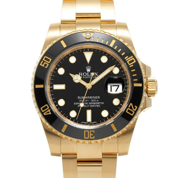 ROLEX Submariner Date 116618LN Men's YG Watch Automatic Black Dial