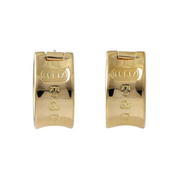 TIFFANY 1837 Narrow Wide Hoop K18YG Yellow Gold Earrings
