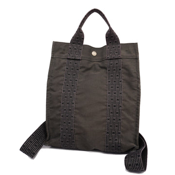 HERMESAuth  Her Line Ad PM Canvas Backpack Dark Gray