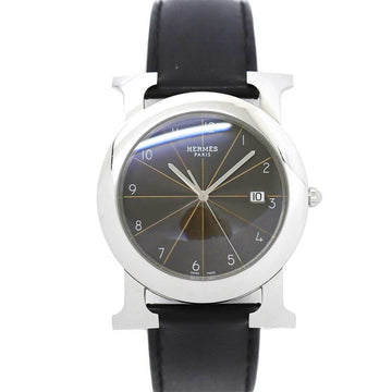 Hermes H Watch Rondo HR1 710 Men's Date Brown Dial Quartz
