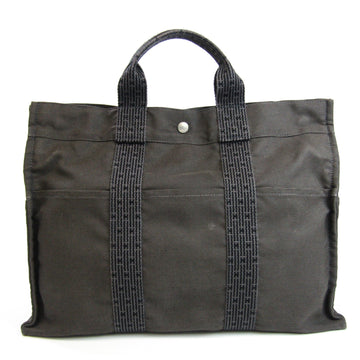 Hermes Her Line MM Unisex Polyamide,Polyester Handbag Black,Gray