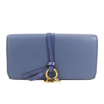 CHLOE  Long Wallet Leather Blue Women's