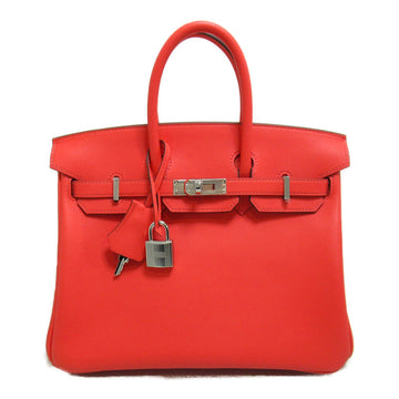 HERMES birkin 25 handbag Red Vaux Swift leather leather