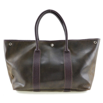 HERMES Garden Party PM Tote Bag Amazonia France Brown Shoulder Handbag Snap Button Unisex