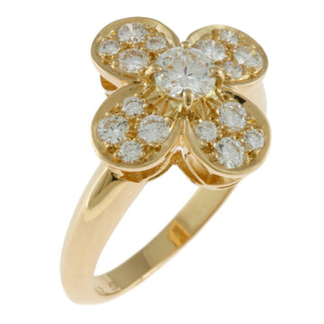 Van Cleef & Arpels K18 Ring Trefle Diamond Flower No. 9 Gold Ladies 18K
