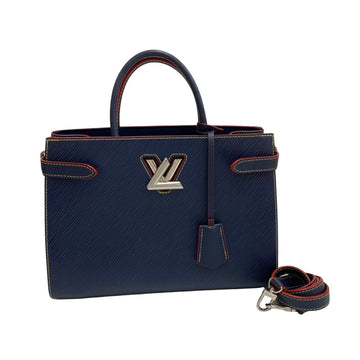 LOUIS VUITTON Twist Tote Epi Turnlock Leather 2way Handbag Shoulder Bag Navy