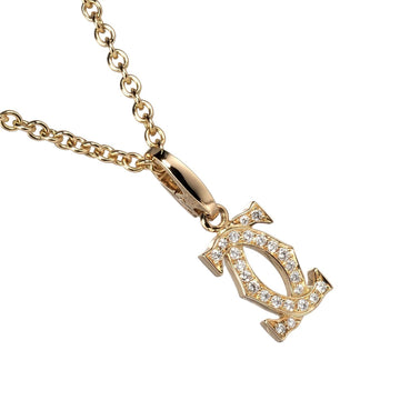 CARTIER 2C charm necklace 10.41g K18 YG yellow gold diamond