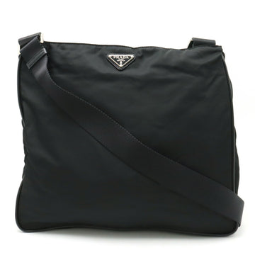 PRADA shoulder bag nylon leather NERO black VA0220