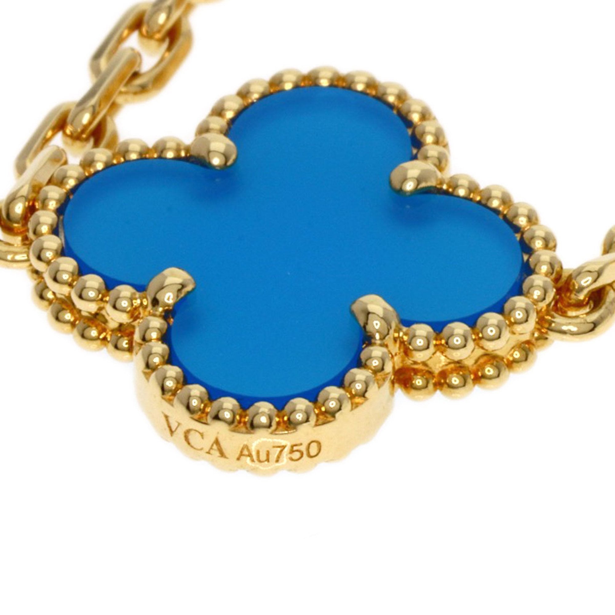 Vintage alhambra white gold necklace Van Cleef & Arpels Blue in White gold  - 35803159