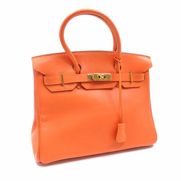 Hermes Birkin 30 Handbag Ladies Orange Vaux Swift A Engraved Made around 1997 HERMES birkin30 Leather