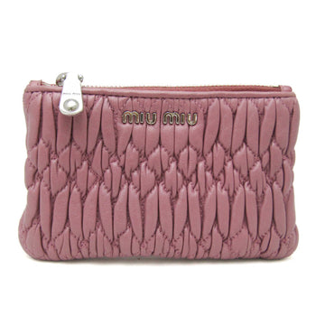 MIU MIU Matelasse With Key Ring Women's Leather Coin Purse/coin Case Light Purple