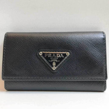 PRADA 6 row key case Saffiano leather black