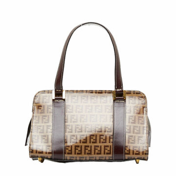 FENDI Zucchino handbag beige brown PVC leather ladies