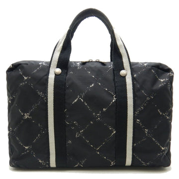 CHANEL Business bag travel line nylon black white 251323