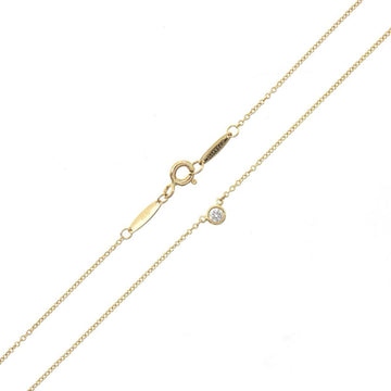 TIFFANY&Co.  K18 Diamonds by the Yards Elsa Peretti Diamond Necklace 1P Solitaire Length 41cm Yellow Gold Women's 18K KS
