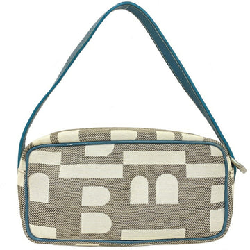 BALLYBarry Gray Light Blue Pouch Canvas Leather  Ladies Bag