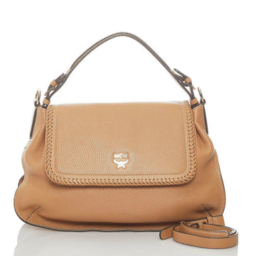 MCM Handbag Shoulder Bag Camel Leather Ladies