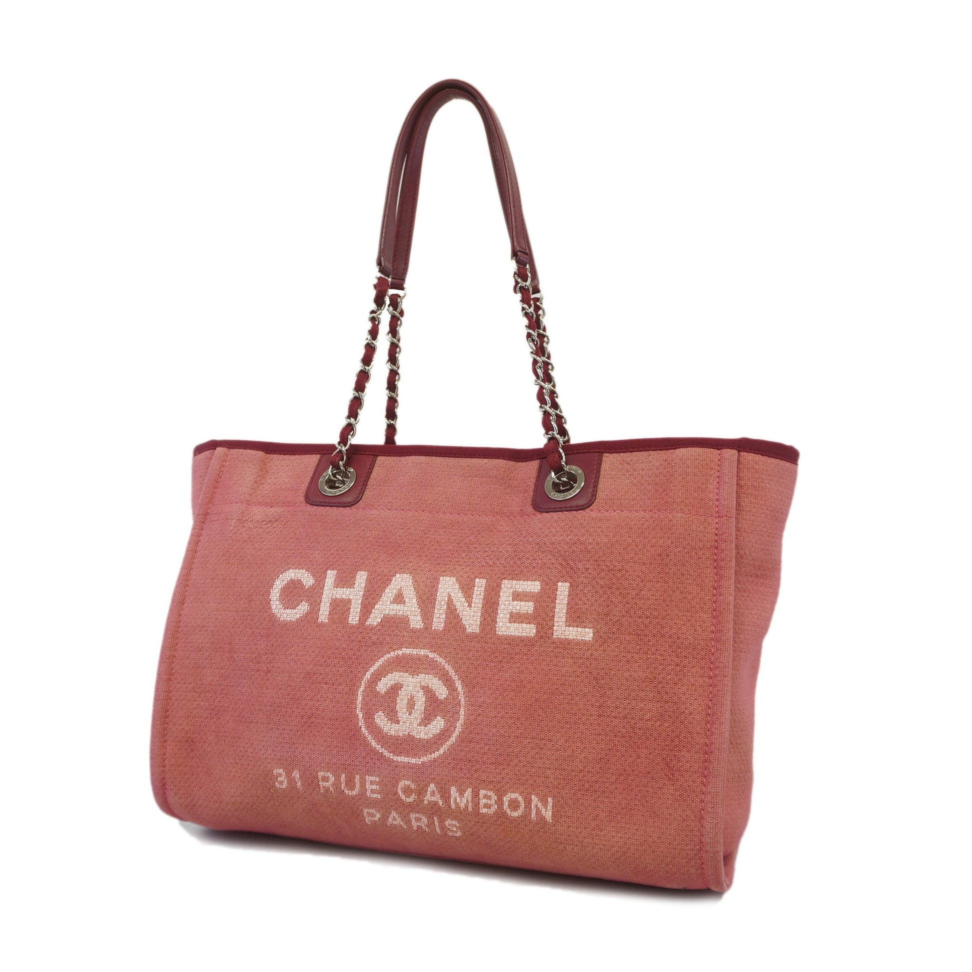 Chanel 2018 Camelia Printed Deauville Medium Bag Black Beige