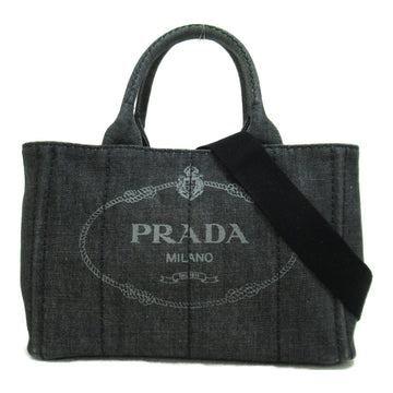 PRADA 2way Canapa bag Black denim 1BG439