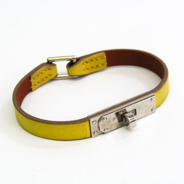 Hermes Hapi III Leather,Metal Charm Bracelet Silver,Yellow