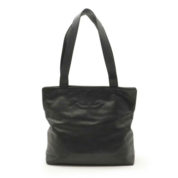 Chanel here mark tote bag shoulder leather black
