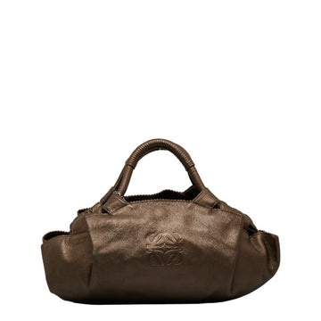 LOEWE Anagram Handbag Brown Leather Ladies
