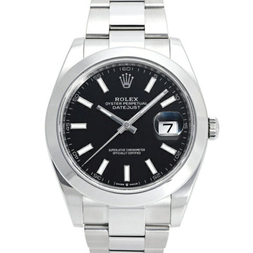 ROLEX Datejust 41 126300 Bright Black Bar Dial Watch Men's