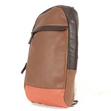 COACH Camden Leather Convertible Sling Pack M1361-F70922 One Shoulder Body Embossed Logo Brown Dark Beige Orange Bag