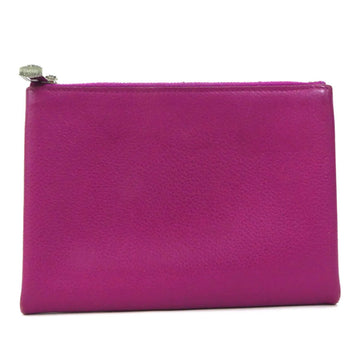 HERMES coin case card pouch attou 14 PM leather purple silver unisex
