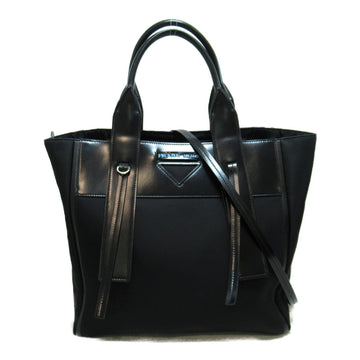 PRADA 2wayShoulder Bag Black leather Nylon 1BG233