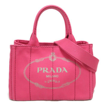 PRADA Canaper Tote Bag Pink canvas