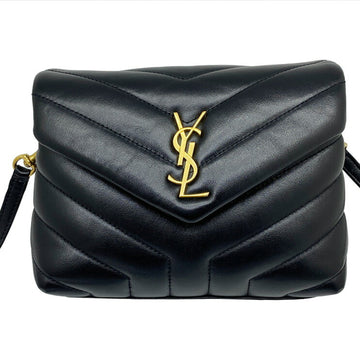 SAINT LAURENT Bag Shoulder Lulu Toy BLACK Black Gold Hardware Women's YSL Logo Mini