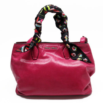 Miu MIUMIU Handbag Shoulder Bag 2Way Pink Black Multi Leather Ladies