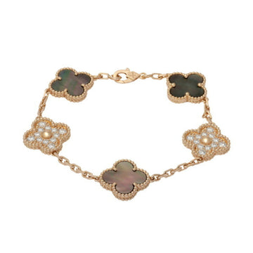 VAN CLEEF & ARPELS 5 Motif Vintage Alhambra K18PG Pink Gold Bracelet
