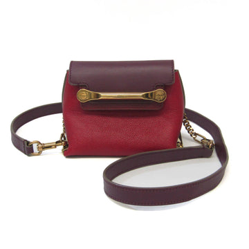 CHLOE Women's Leather Shoulder Bag Purple,Red Color