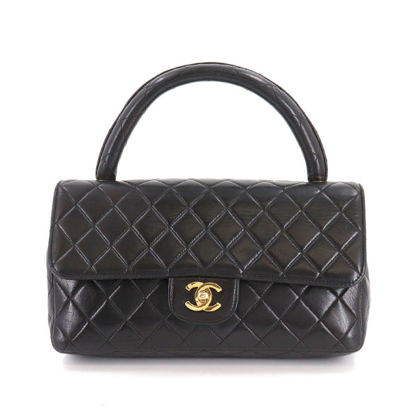 Chanel matelasse parent and child bag only hand leather black gold met