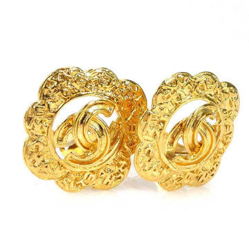 CHANEL earrings here mark metal gold ladies