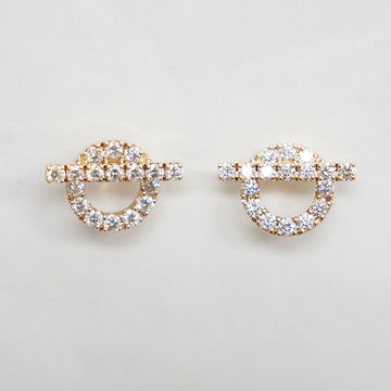 HERMES finesse earrings pink gold diamond D0.92ct K18PG ladies