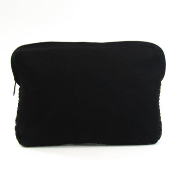 Bottega Veneta Intrecciato Men's Canvas Clutch Bag Black