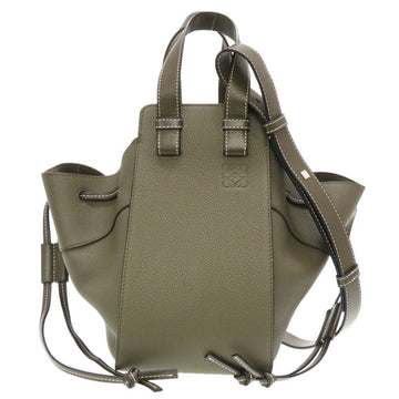 LOEWE Hammock Drawstring Bag Small Leather Khaki 314.12.Z95
