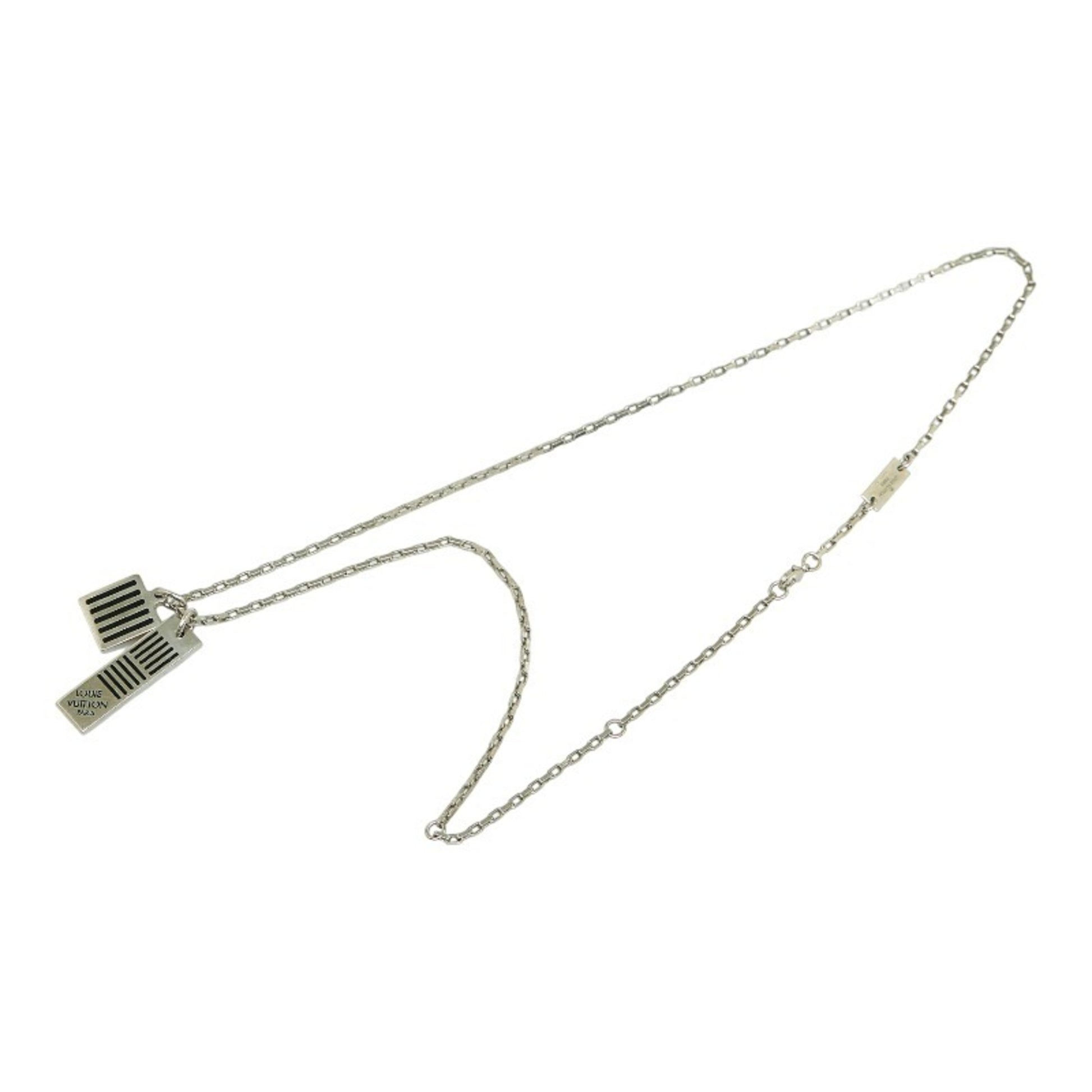 [Japan Used Necklace] Louis Vuitton M62490 Collier Damier Colors Necklace  Silver