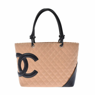 Chanel Cambon Line Large Beige/Black Ladies Calf Tote Bag