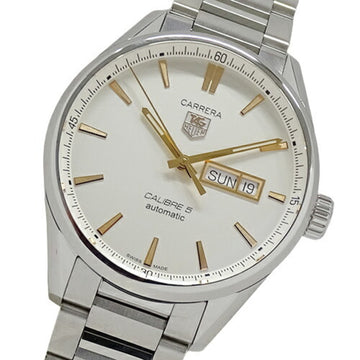 TAG HEUER Carrera WAR201D BA0723 Watch Men's Caliber 5 Day Date Automatic AT Stainless Steel SS Silver Overhauled/Polished
