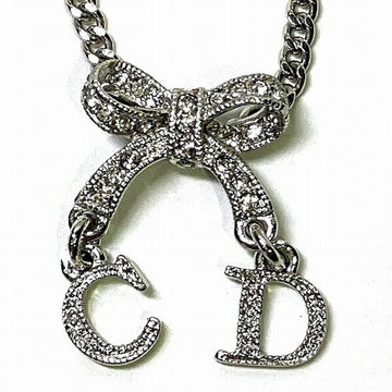 CHRISTIAN DIOR Dior D20897 Ribbon Rhinestone Brand Accessories Necklace Women's
