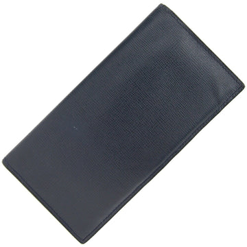 VALEXTRA bi-fold long billfold vertical 12 card V8L21 navy leather men's wallet