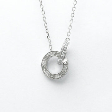 CARTIER Love Circle Diamond Necklace B7216300 White Gold [18K] Diamond Men,Women Fashion Pendant Necklace Carat/0.3 [Silver]